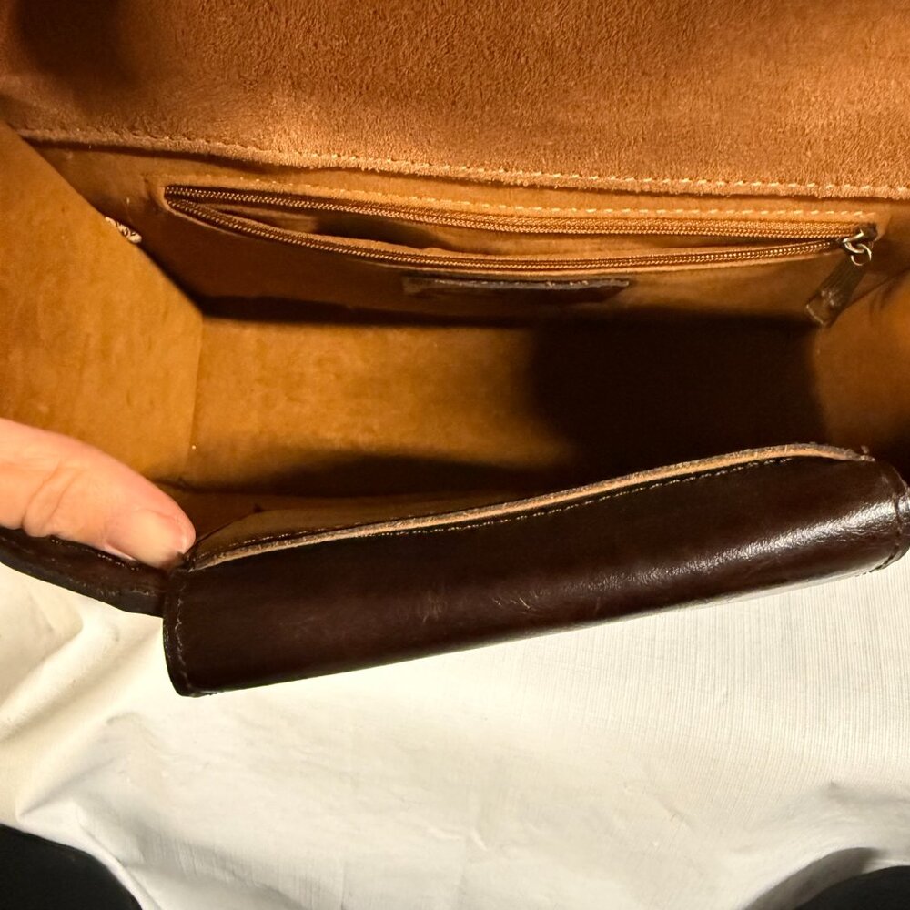 Patricia Nash Amara Top Handle Leather Crossbody Colorblock - Picture 8 of 11